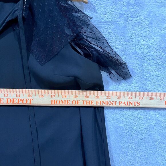 Libby Edelman Mini Black Shift Lace Dress L Cold Shoulder Mesh NWT - Picture 7 of 8